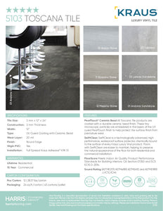 "Glue Down" Luxury Vinyl Plank and Tile - $1.89 to $3.19 Toscana