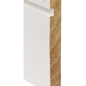 5'' Contemporary Bevel Baseboard - 10 ft lengths - Primed Pine - $1.29 per linear foot