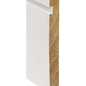 5'' Contemporary Bevel Baseboard - 10 ft lengths - Primed Pine - $1.29 per linear foot