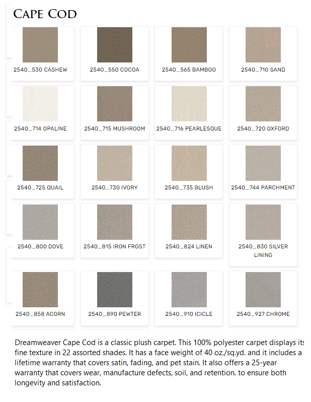 Carpet by DreamWeaver Cape Cod